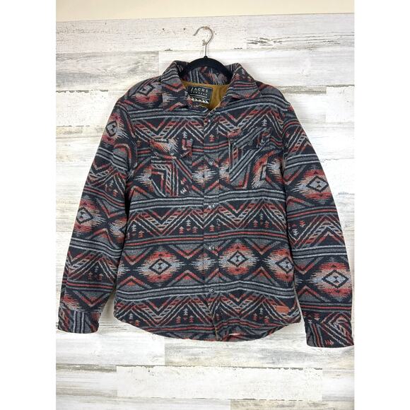 JACHS New York Men’s M Multicolor Aztec Sherpa Lined Button Up Jacket Coat - Picture 1 of 7